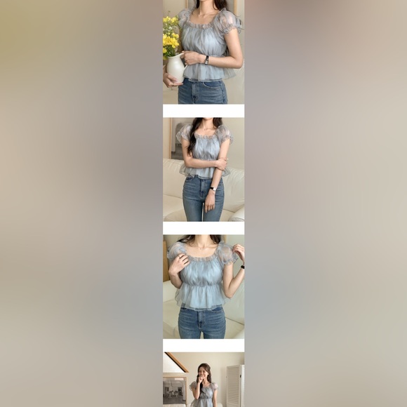 Mint gauzy blouse - Picture 2 of 4